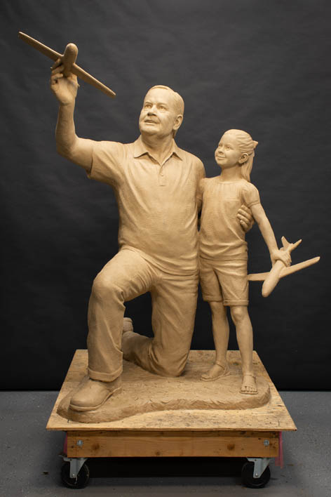 Flight Lessons life size clay